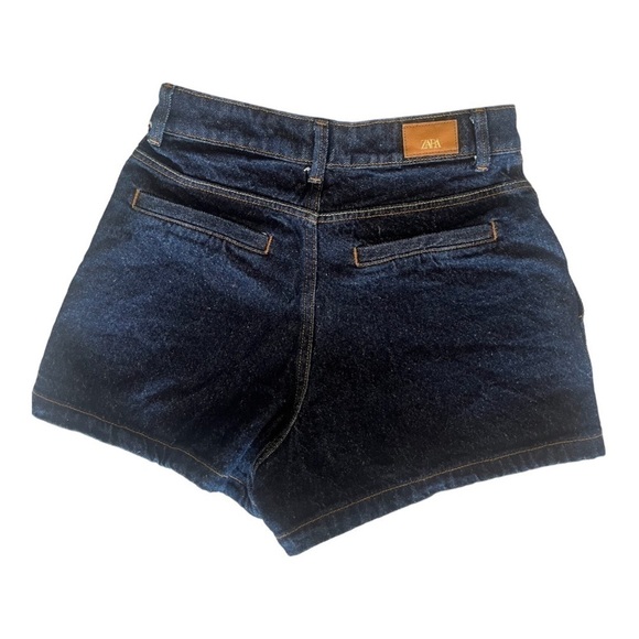 Zara 90s Dark Wash High Waisted Denim Shorts - Picture 5 of 7
